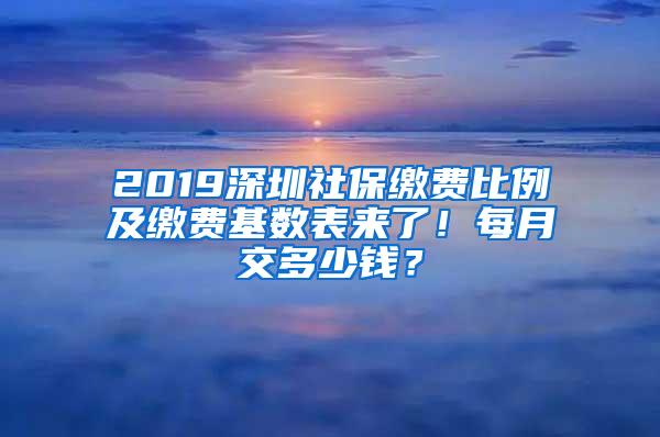 2019深圳社保缴费比例及缴费基数表来了！每月交多少钱？