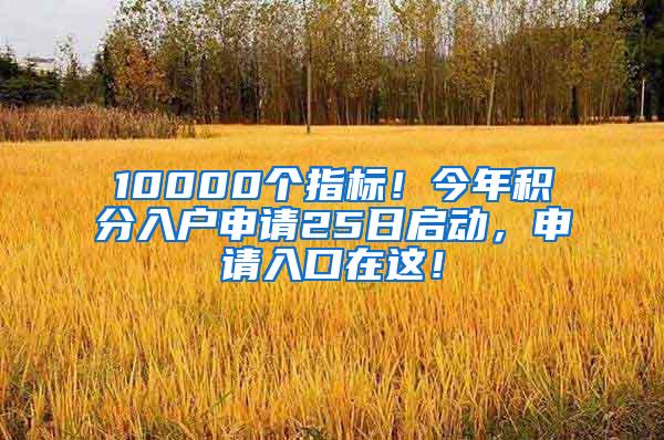 10000个指标！今年积分入户申请25日启动，申请入口在这！