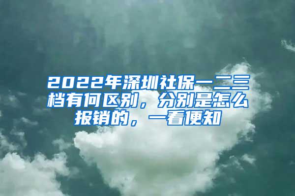 2022年深圳社保一二三档有何区别，分别是怎么报销的，一看便知