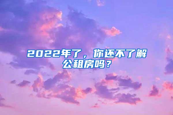 2022年了，你还不了解公租房吗？