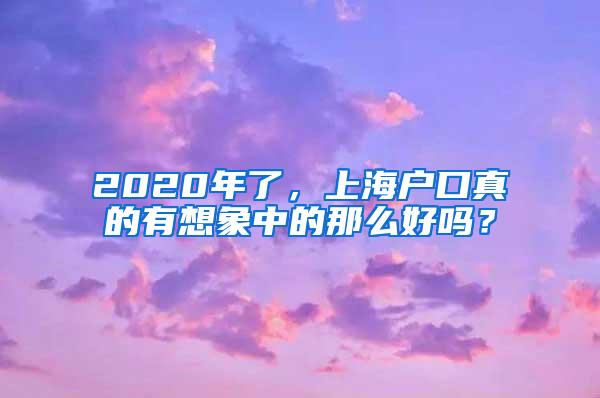 2020年了，上海户口真的有想象中的那么好吗？