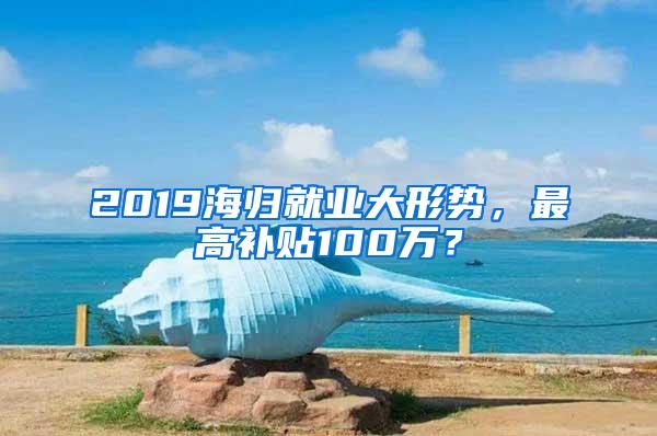 2019海归就业大形势，最高补贴100万？