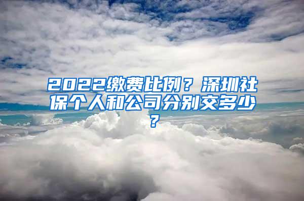 2022缴费比例？深圳社保个人和公司分别交多少？