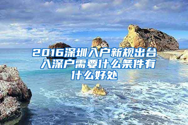 2016深圳入户新规出台 入深户需要什么条件有什么好处