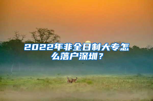 2022年非全日制大专怎么落户深圳？