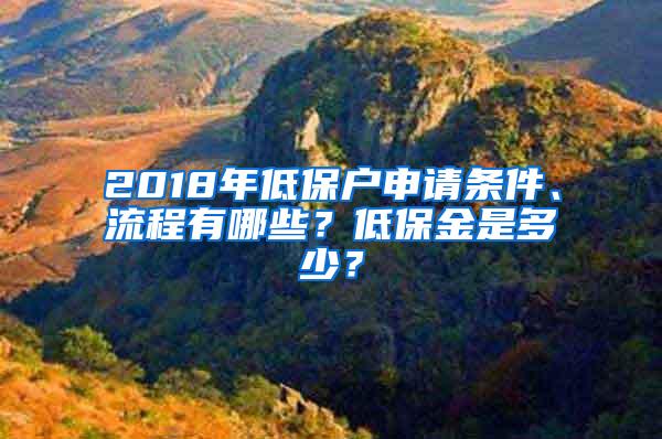 2018年低保户申请条件、流程有哪些？低保金是多少？