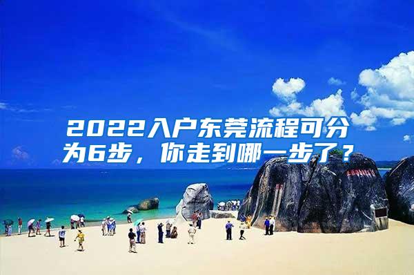 2022入户东莞流程可分为6步，你走到哪一步了？