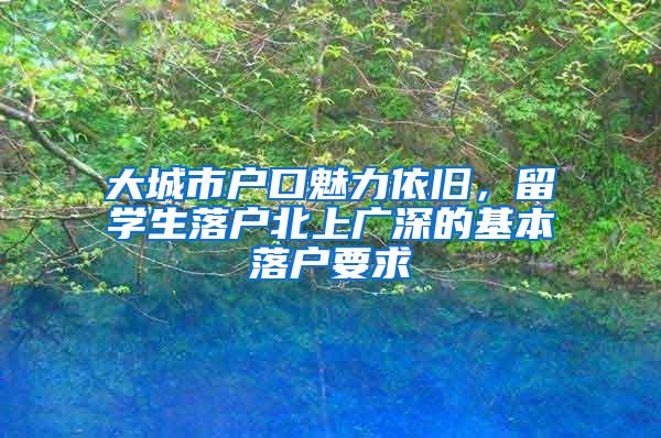 大城市户口魅力依旧，留学生落户北上广深的基本落户要求