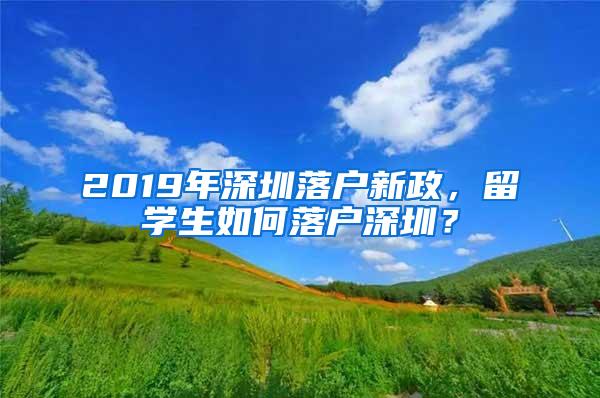 2019年深圳落户新政，留学生如何落户深圳？