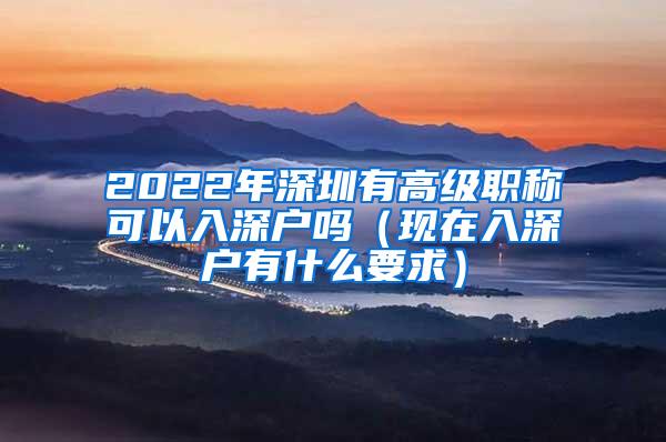 2022年深圳有高级职称可以入深户吗（现在入深户有什么要求）