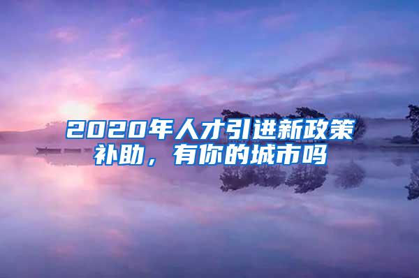 2020年人才引进新政策补助，有你的城市吗