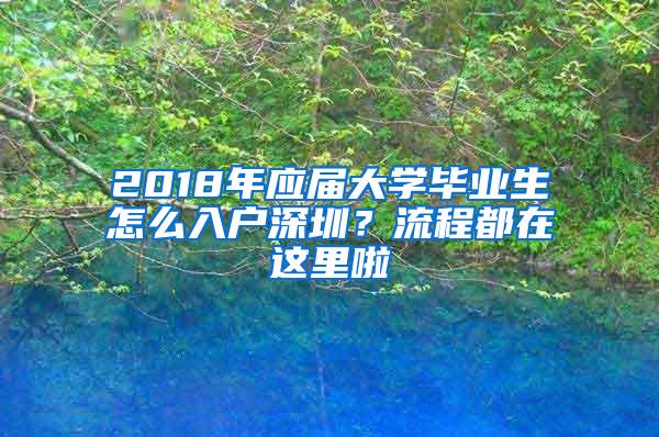 2018年应届大学毕业生怎么入户深圳？流程都在这里啦