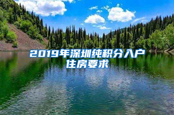 2019年深圳纯积分入户住房要求