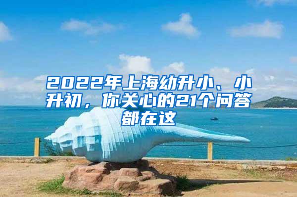 2022年上海幼升小、小升初，你关心的21个问答都在这