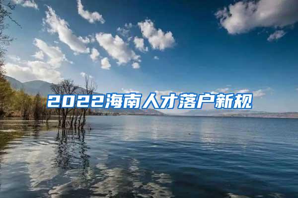 2022海南人才落户新规