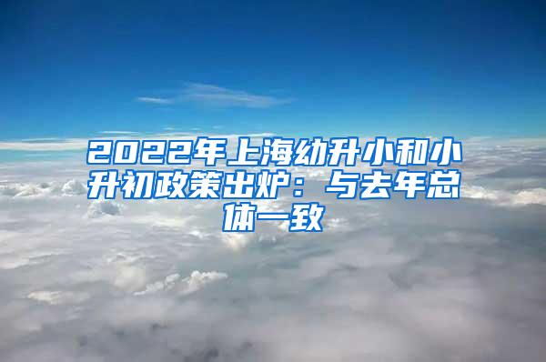 2022年上海幼升小和小升初政策出炉：与去年总体一致