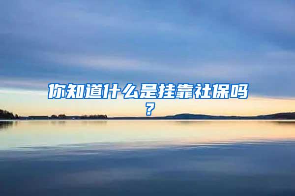 你知道什么是挂靠社保吗？