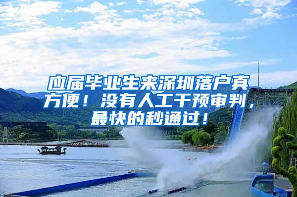 应届毕业生来深圳落户真方便！没有人工干预审判，最快的秒通过！