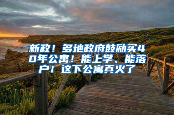 新政！多地政府鼓励买40年公寓！能上学、能落户！这下公寓真火了