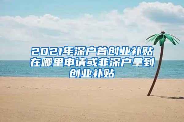 2021年深户首创业补贴在哪里申请或非深户拿到创业补贴