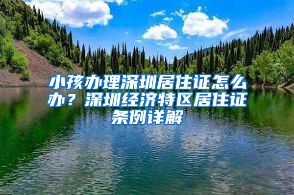 小孩办理深圳居住证怎么办？深圳经济特区居住证条例详解