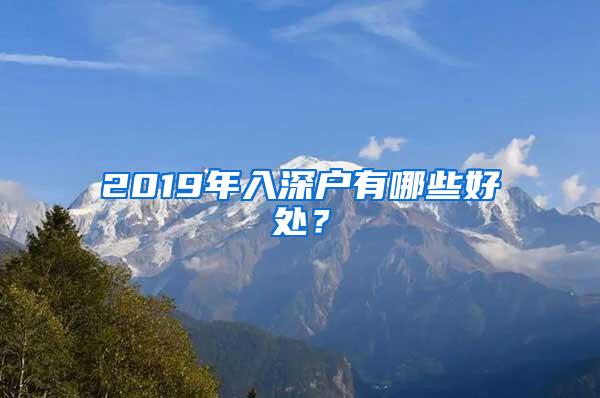 2019年入深户有哪些好处？