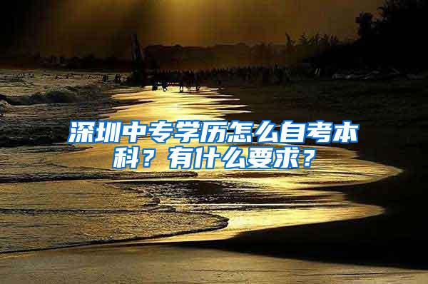 深圳中专学历怎么自考本科？有什么要求？