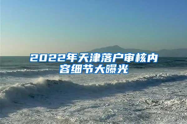 2022年天津落户审核内容细节大曝光