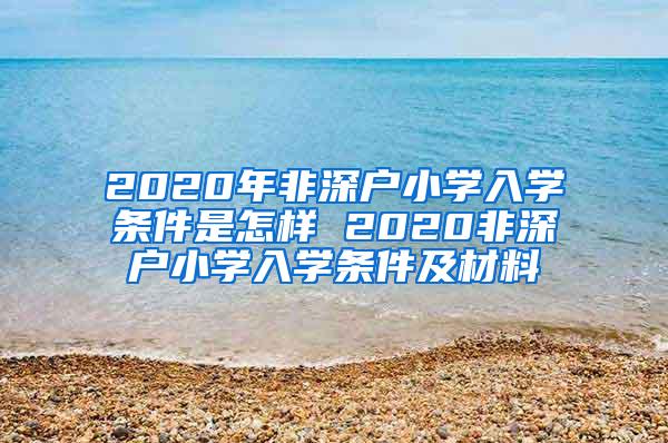 2020年非深户小学入学条件是怎样 2020非深户小学入学条件及材料