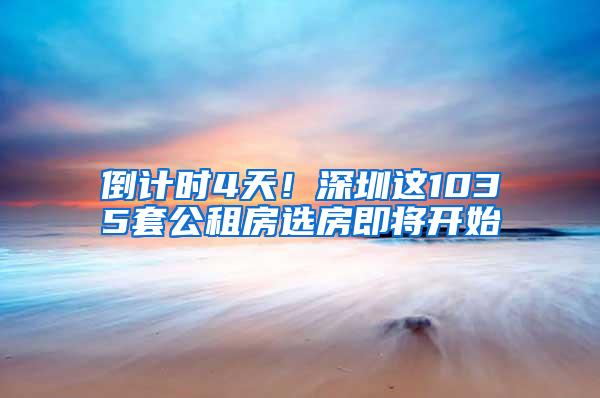 倒计时4天！深圳这1035套公租房选房即将开始