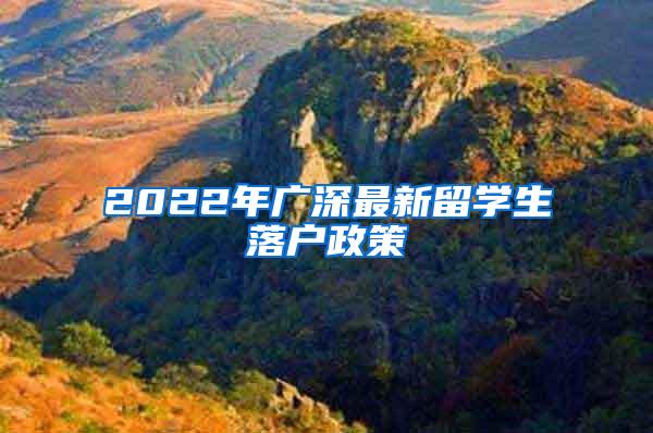 2022年广深最新留学生落户政策