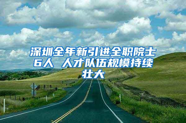 深圳全年新引进全职院士6人 人才队伍规模持续壮大