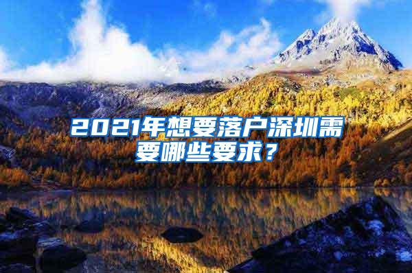 2021年想要落户深圳需要哪些要求？