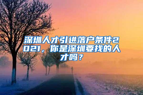 深圳人才引进落户条件2021，你是深圳要找的人才吗？