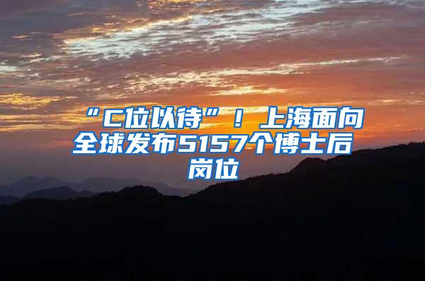 “C位以待”！上海面向全球发布5157个博士后岗位