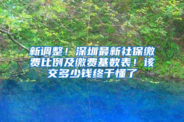 新调整！深圳最新社保缴费比例及缴费基数表！该交多少钱终于懂了