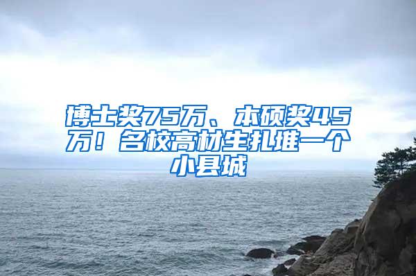 博士奖75万、本硕奖45万！名校高材生扎堆一个小县城