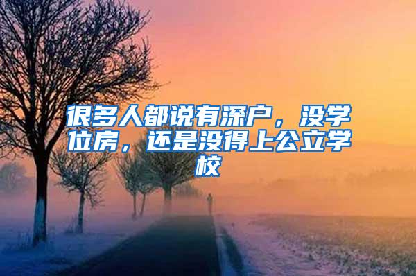 很多人都说有深户，没学位房，还是没得上公立学校