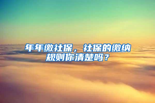 年年缴社保，社保的缴纳规则你清楚吗？