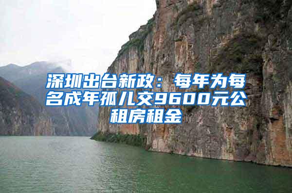 深圳出台新政：每年为每名成年孤儿交9600元公租房租金