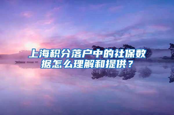 上海积分落户中的社保数据怎么理解和提供？