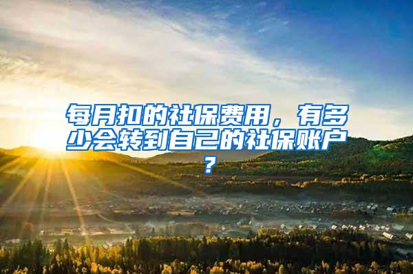 每月扣的社保费用，有多少会转到自己的社保账户？