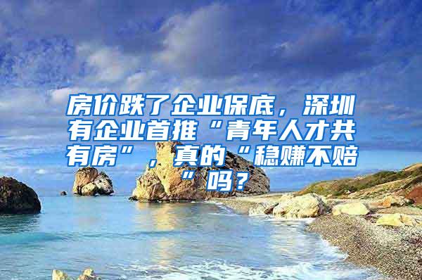 房价跌了企业保底，深圳有企业首推“青年人才共有房”，真的“稳赚不赔”吗？