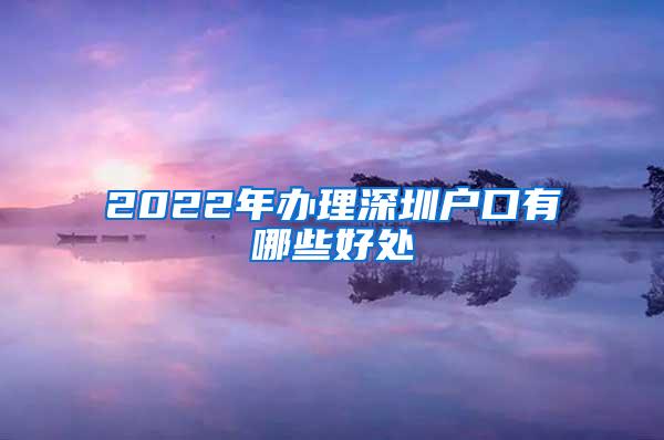 2022年办理深圳户口有哪些好处