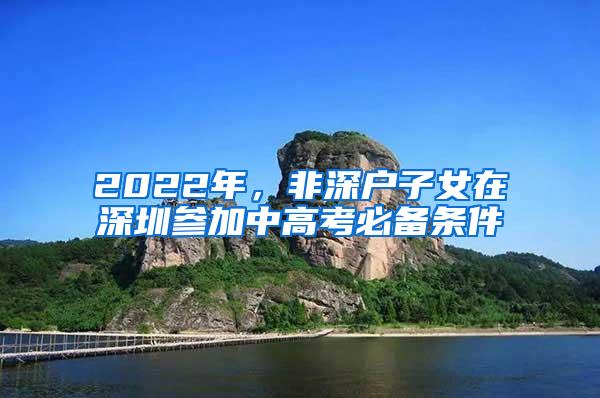 2022年，非深户子女在深圳参加中高考必备条件