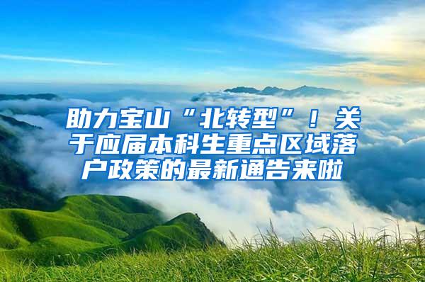 助力宝山“北转型”！关于应届本科生重点区域落户政策的最新通告来啦