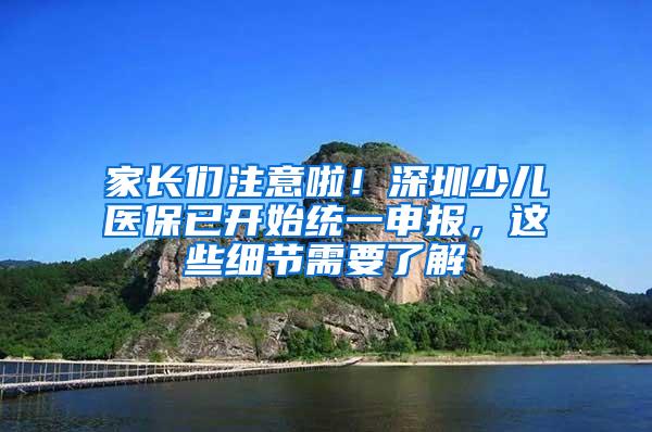 家长们注意啦！深圳少儿医保已开始统一申报，这些细节需要了解