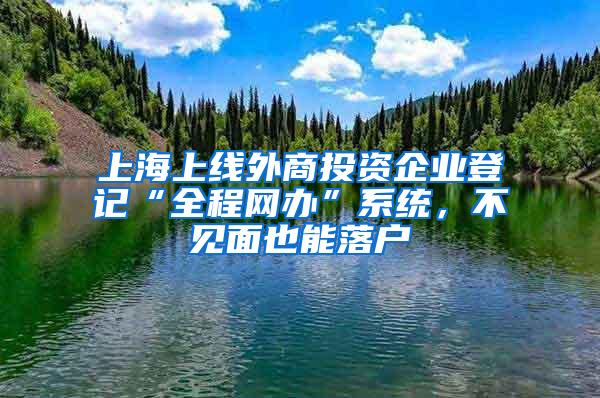 上海上线外商投资企业登记“全程网办”系统，不见面也能落户