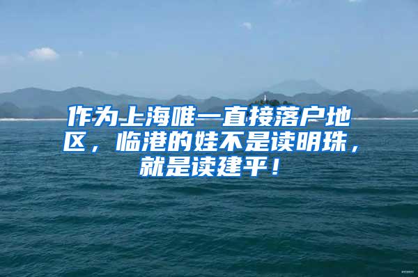 作为上海唯一直接落户地区，临港的娃不是读明珠，就是读建平！