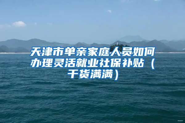 天津市单亲家庭人员如何办理灵活就业社保补贴（干货满满）